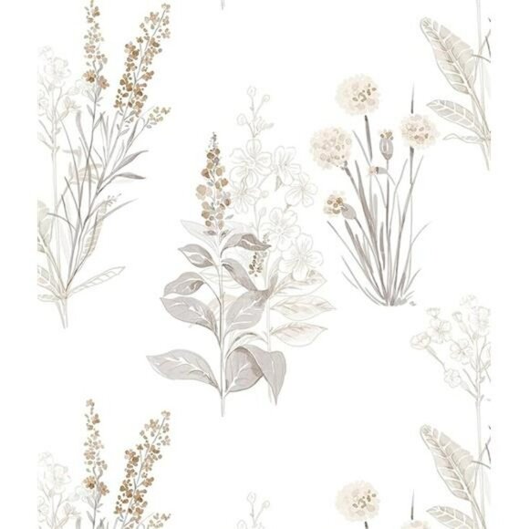 Peel and Stick Floral Wallpaper Beige Boho Removable Contact Paper 118in - Picture 7 of 7